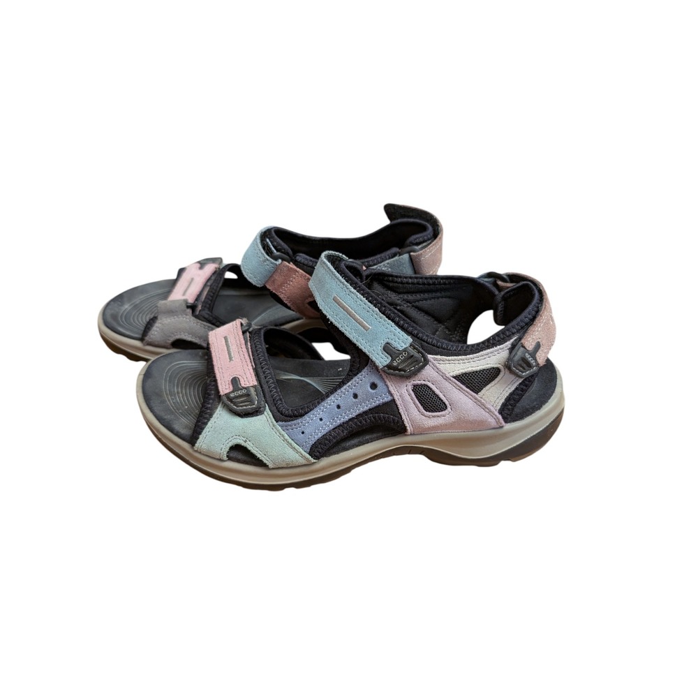 ECCO Yucatan Womens Sandals Multi Color Pastel Suede Hiking Walking Strappy 40 - Picture 2 of 9
